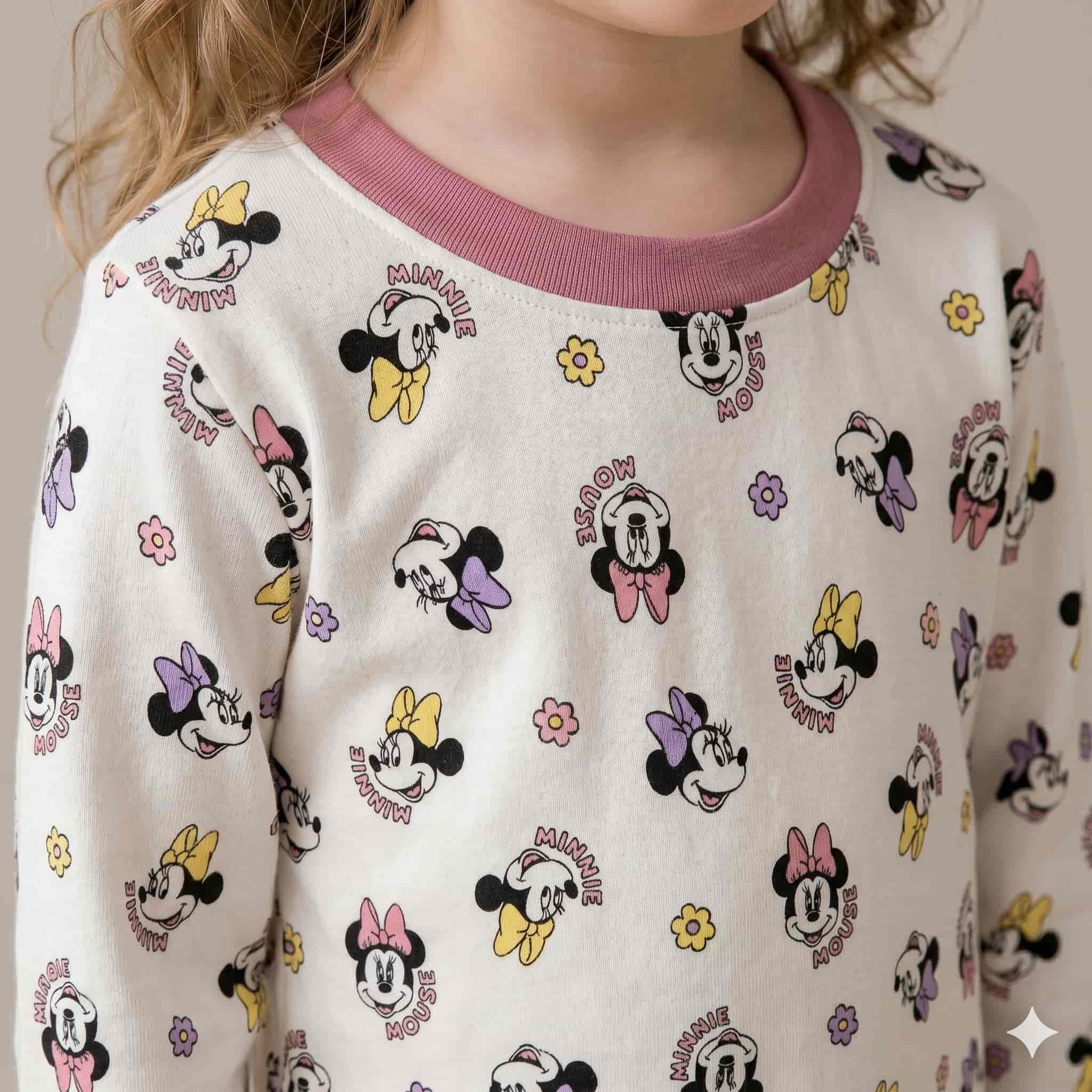 Minnie Mouse Girls Full Sleeves Set - Cream