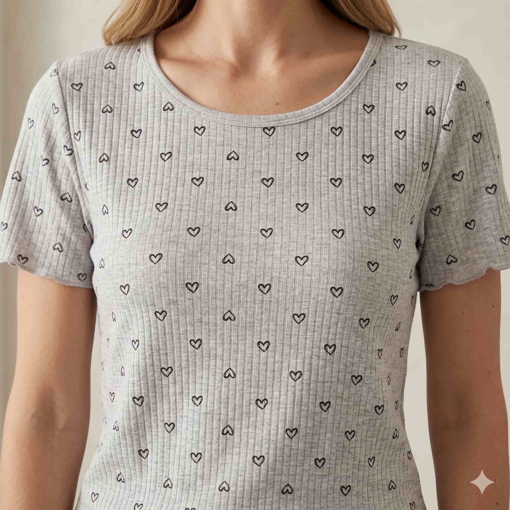 Grey Charm Women Half Sleeves Pajama Set - Grey