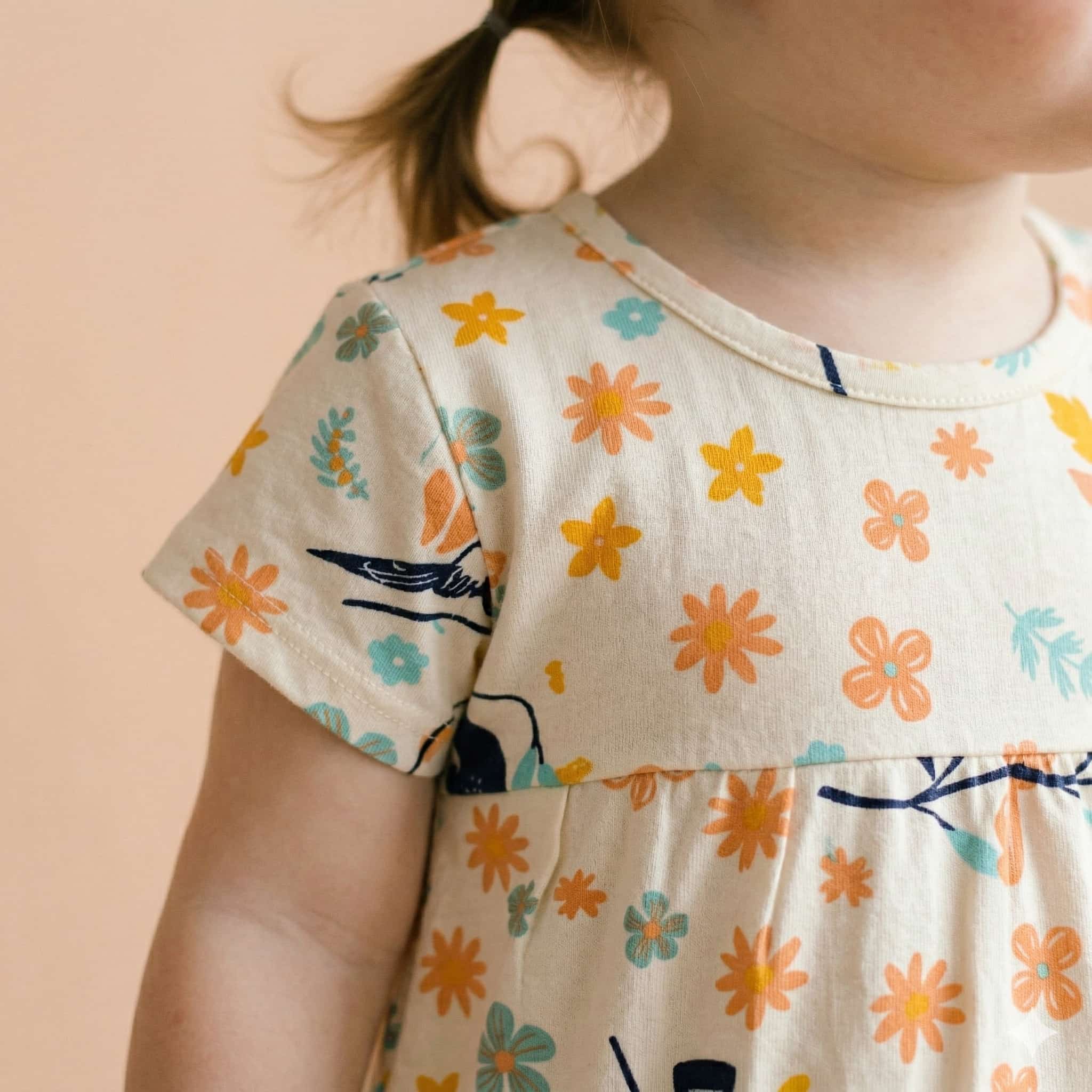 Bird Baby Girl Frock- Off White