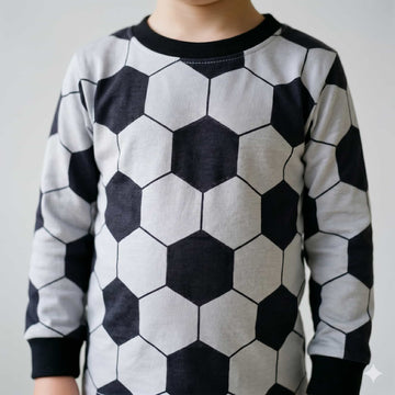 Goal Getter Boys Full Sleeves Pajama Set - Grey