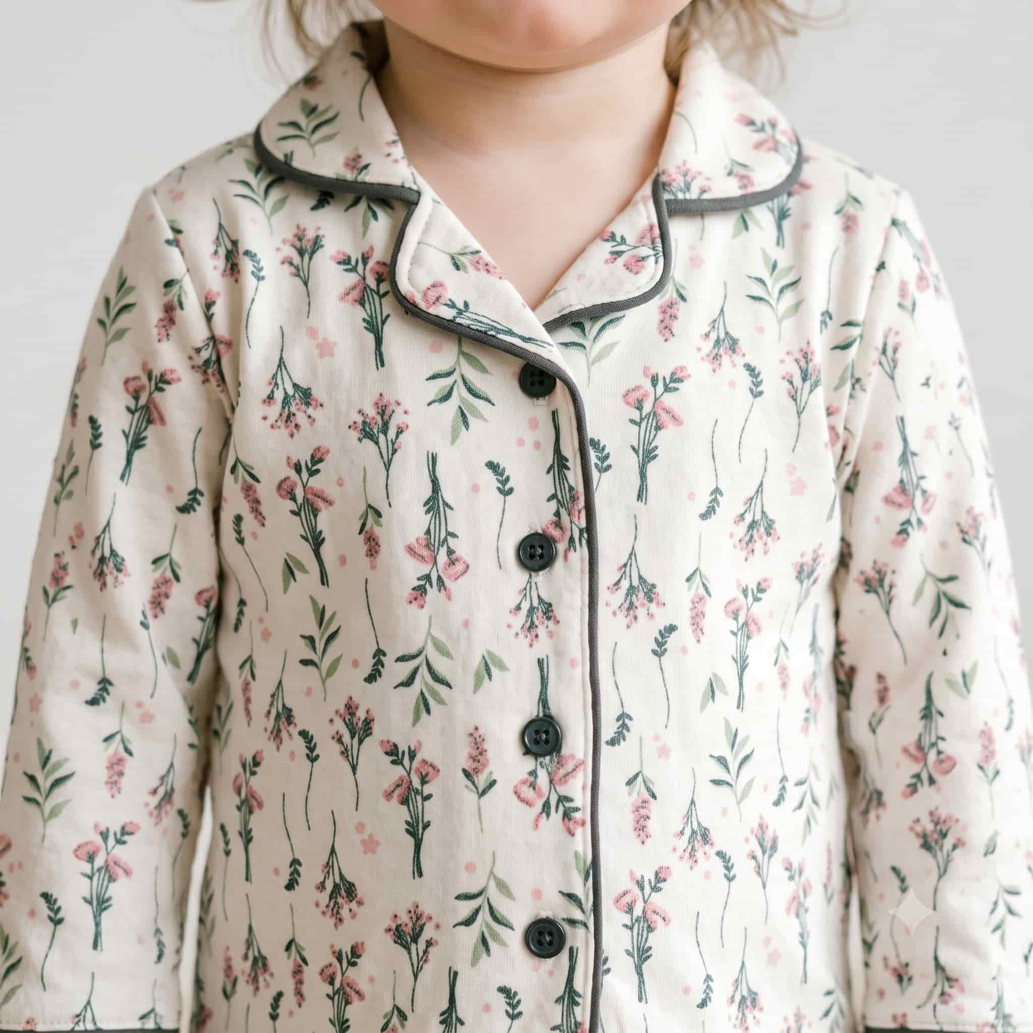 Meadow Bloom Baby Girls Full Sleeves Pajama Set - Off-White