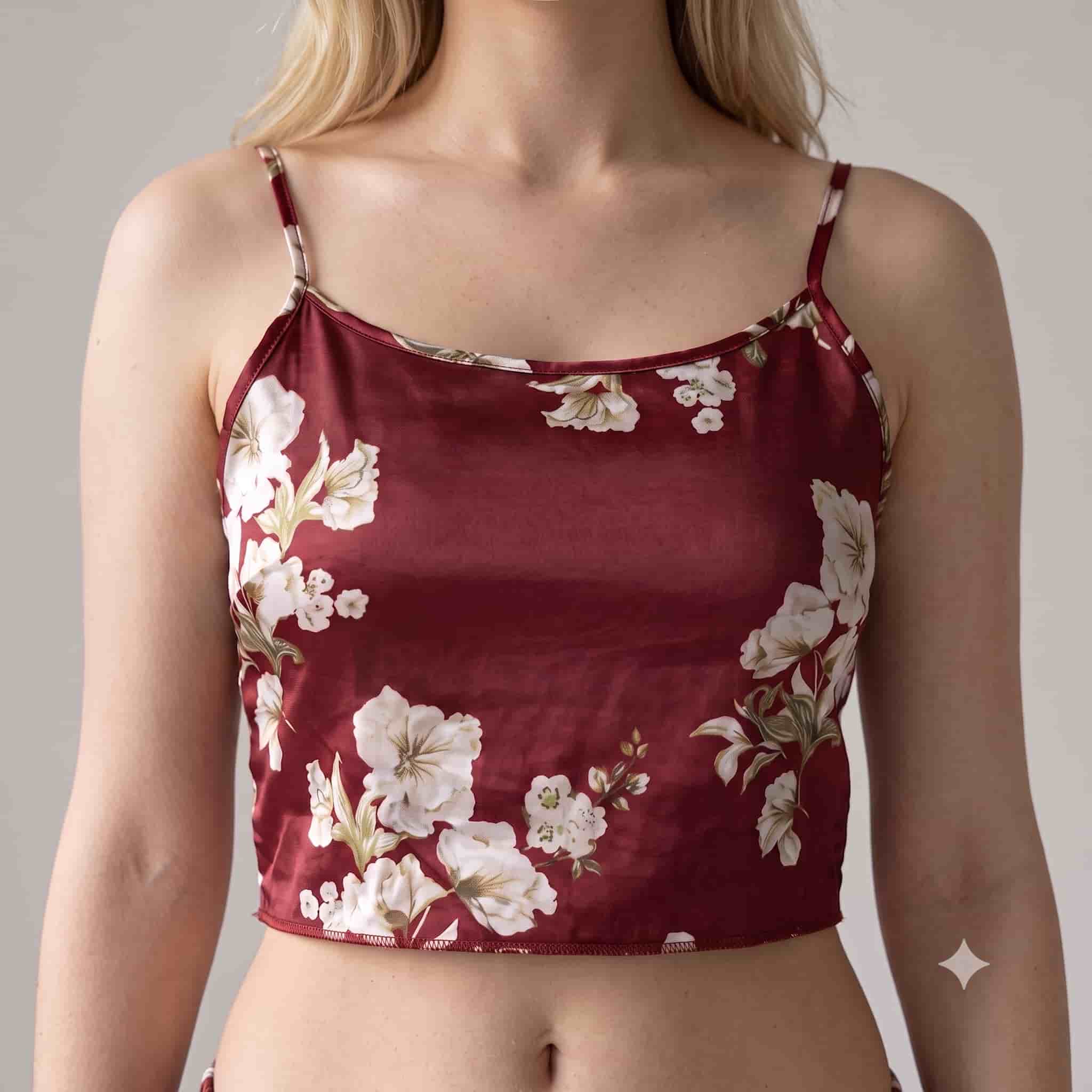 Ruby Bloom Women Cami Short Set - Maroon Floral