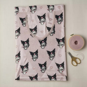 Kuromi Women Embroidered Mukhawir - Purple