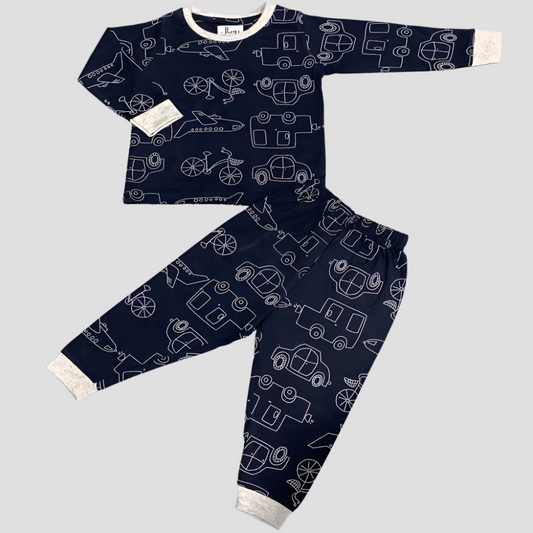 Cars Boys Full Sleeves Pajama Set - Black