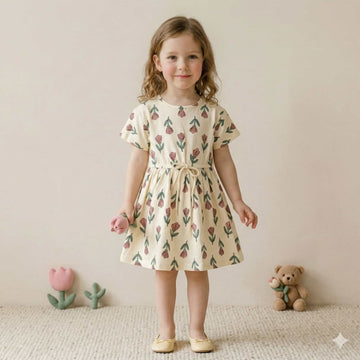 Leaf Girl Frock - Floral