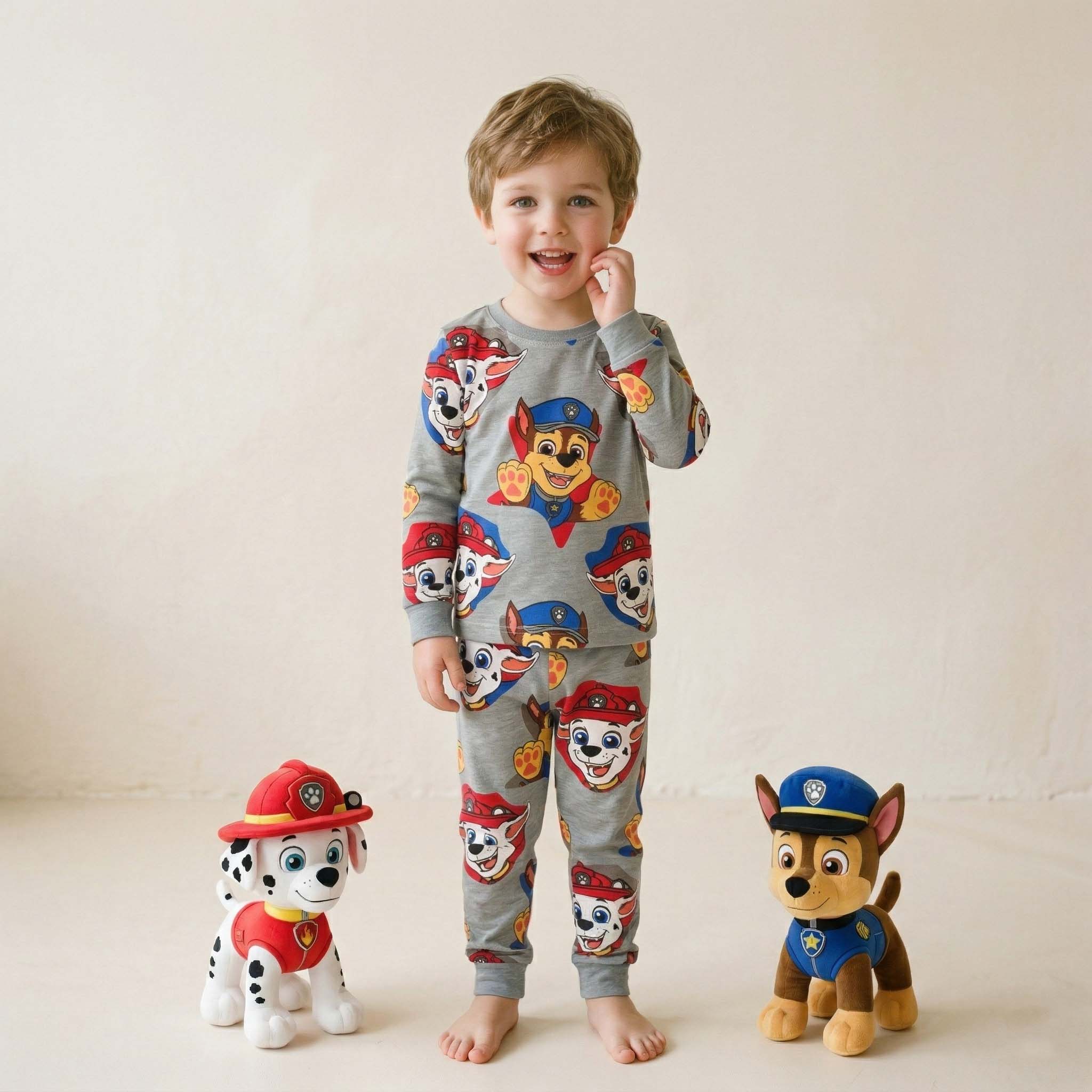 Paw Patrol Boys Full Sleeves Pajama Set - Grey