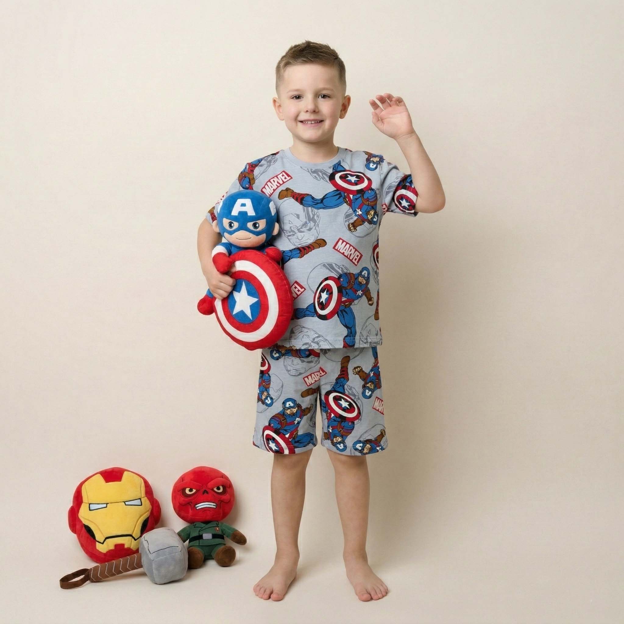Captain America Boys Short Set - Grey