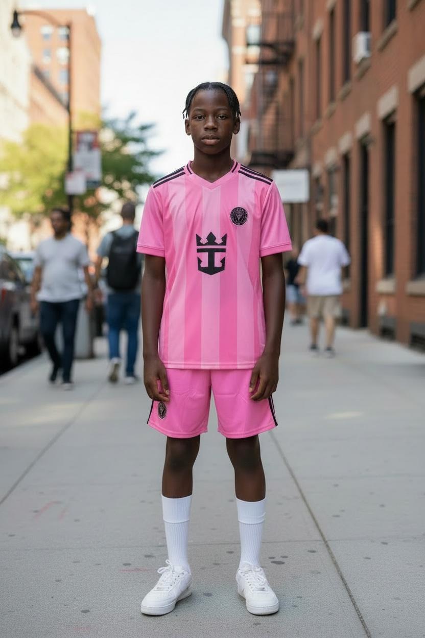 Inter Miami CF Boys Short Set - Pink & Black