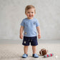 Varsity Vibes Baby boys Half sleeves Short set - Blue