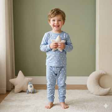 Starry Snooze Boys Full Sleeves Pajama Set – Sky Blue