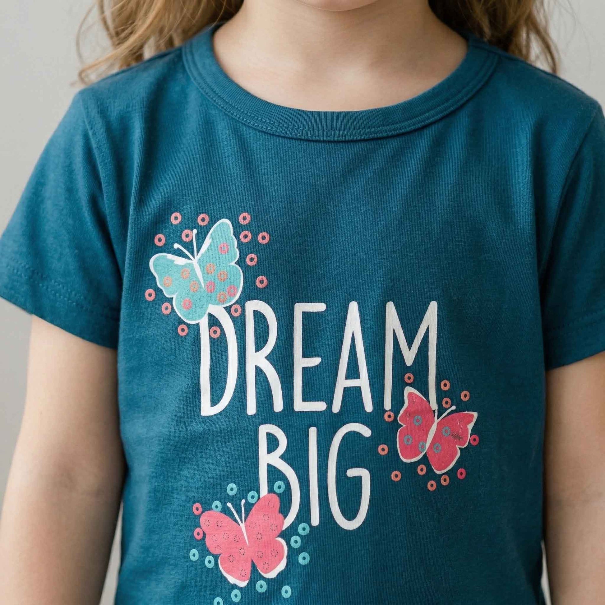 Dream Big Girls Half Sleeves Pajama Set - Blue