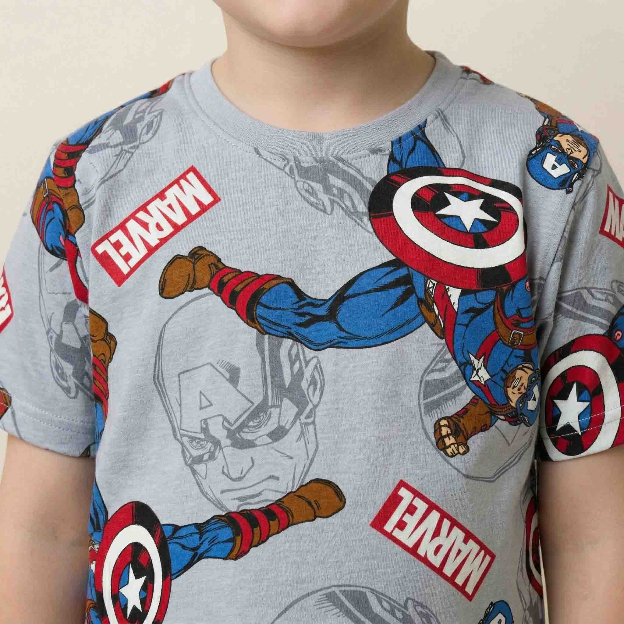 Captain America Boys Short Set - Grey