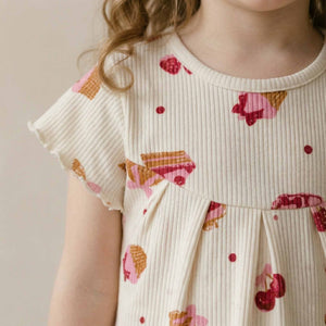 Cupcakes Girls Pajama Set - Cream