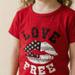 Love Free Girls Half Sleeves Pajama set - Red