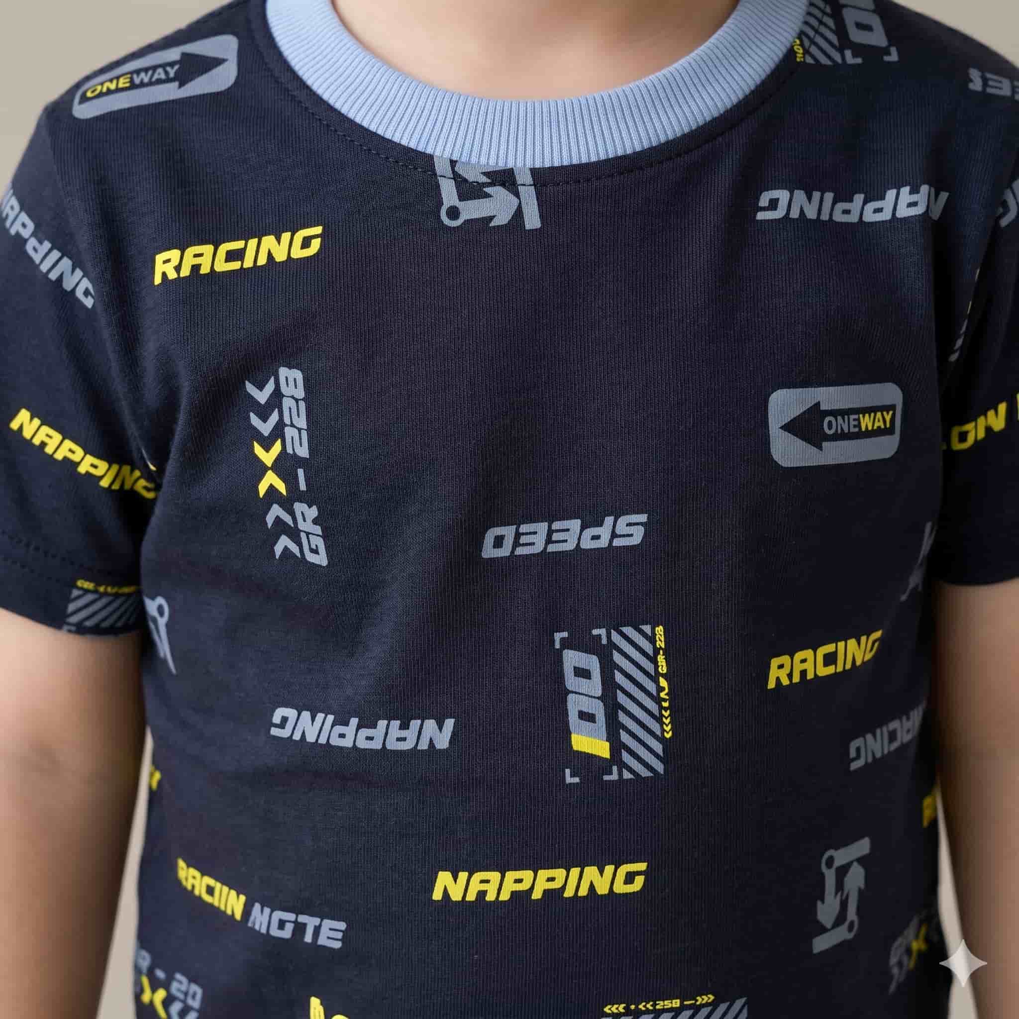 Speed Mode Boys Half Sleeves Short Set - Navy