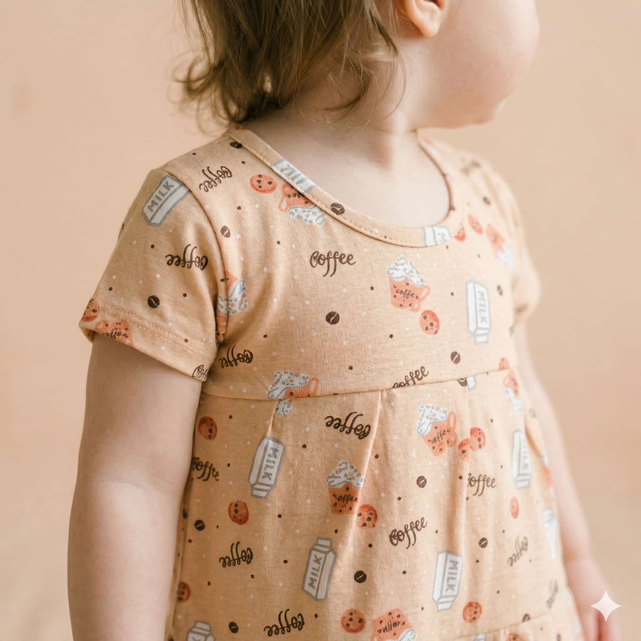 Coffee Baby Girl Frock - Peach