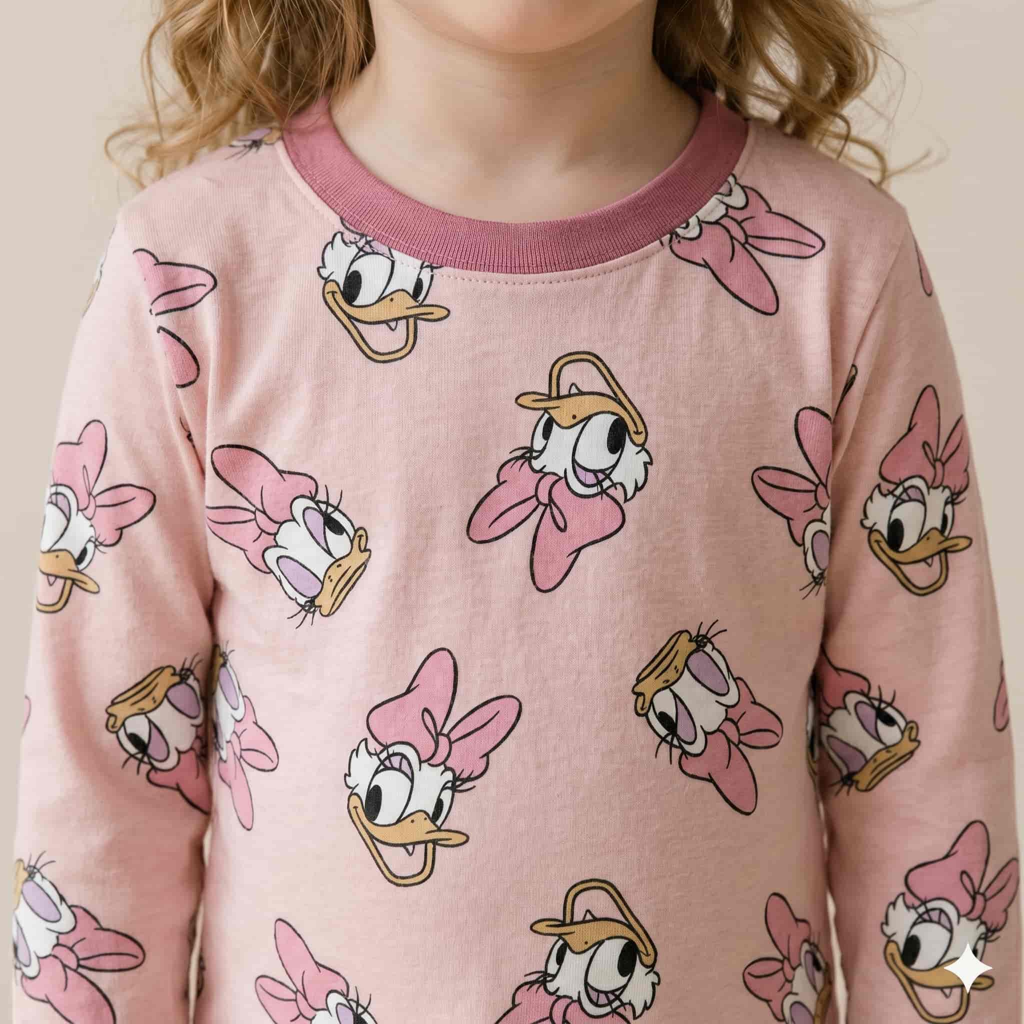 Donal Duck Girls Full Sleeves Set - Pink