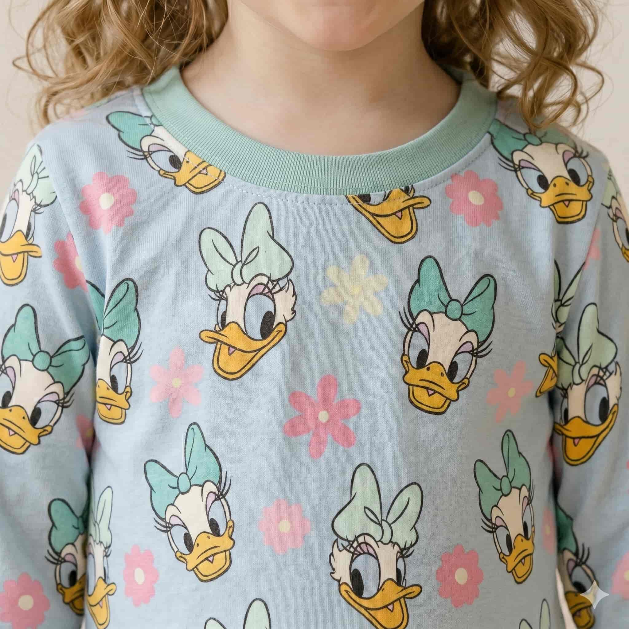 Daisy Duck Girls Full Sleeves Pajama Set – Sky Blue