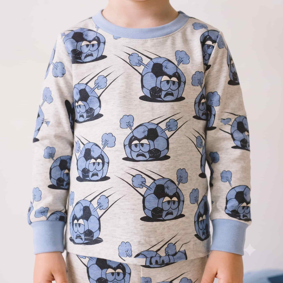 Turbo Kick Boys Full Sleeves Pajama Set - Light Grey