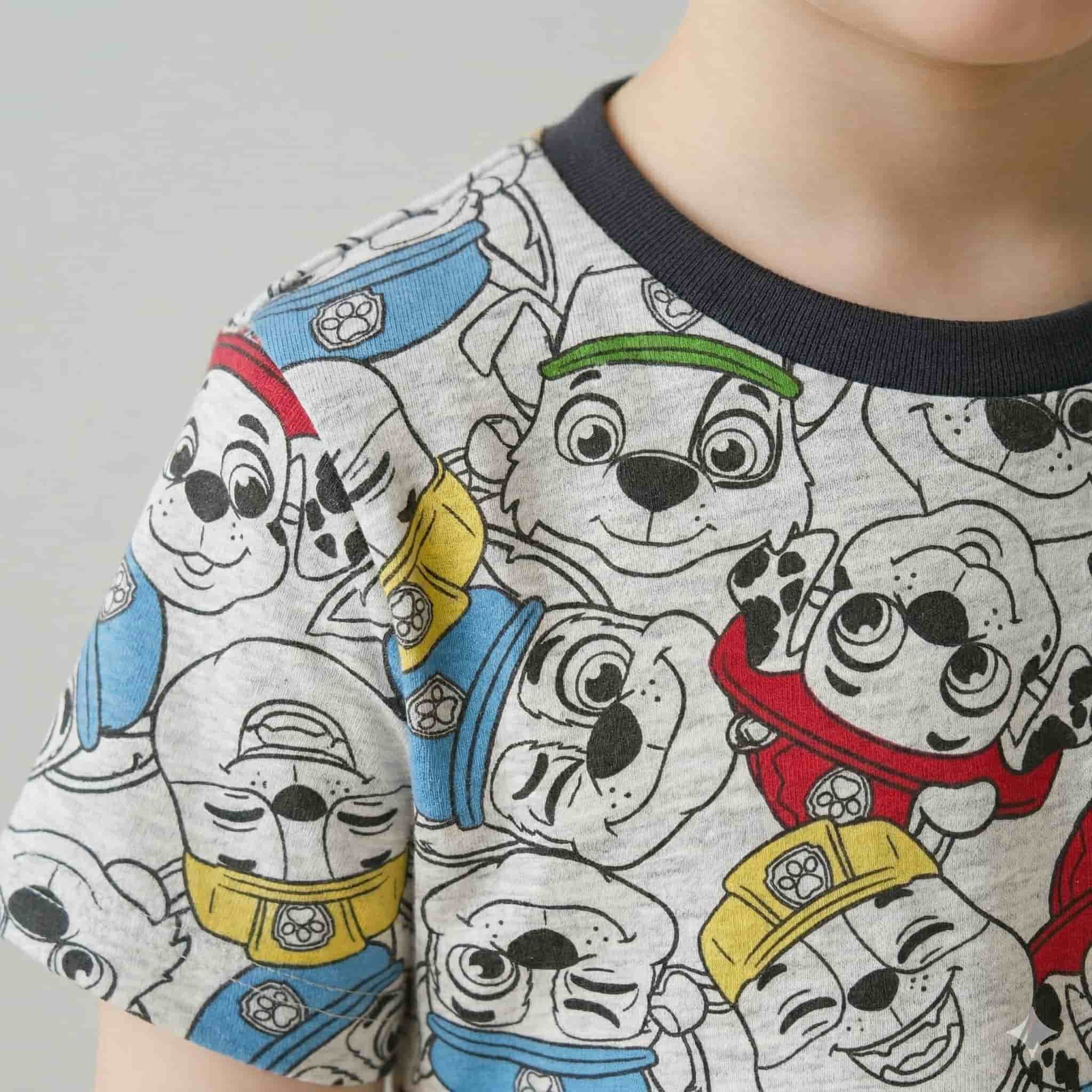 طقم بيجاما أولادي نصف أكمام Paw Patrol - رمادي