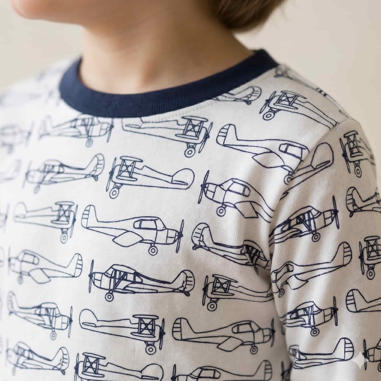 Sky Bound Boys Full Sleeves Pajama Set - white