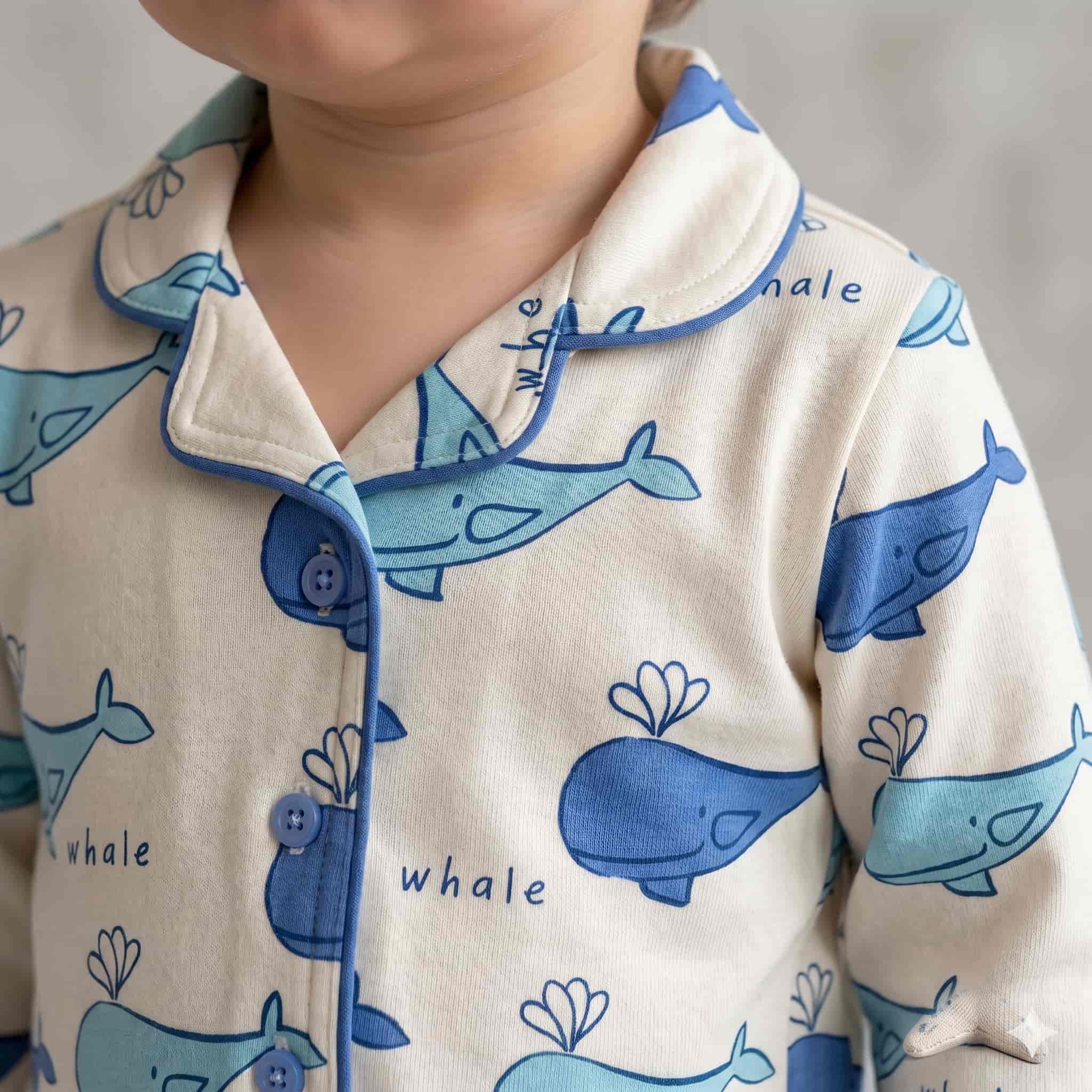 Ocean Wonders Baby Boys Full Sleeves Pajama Set - Cream