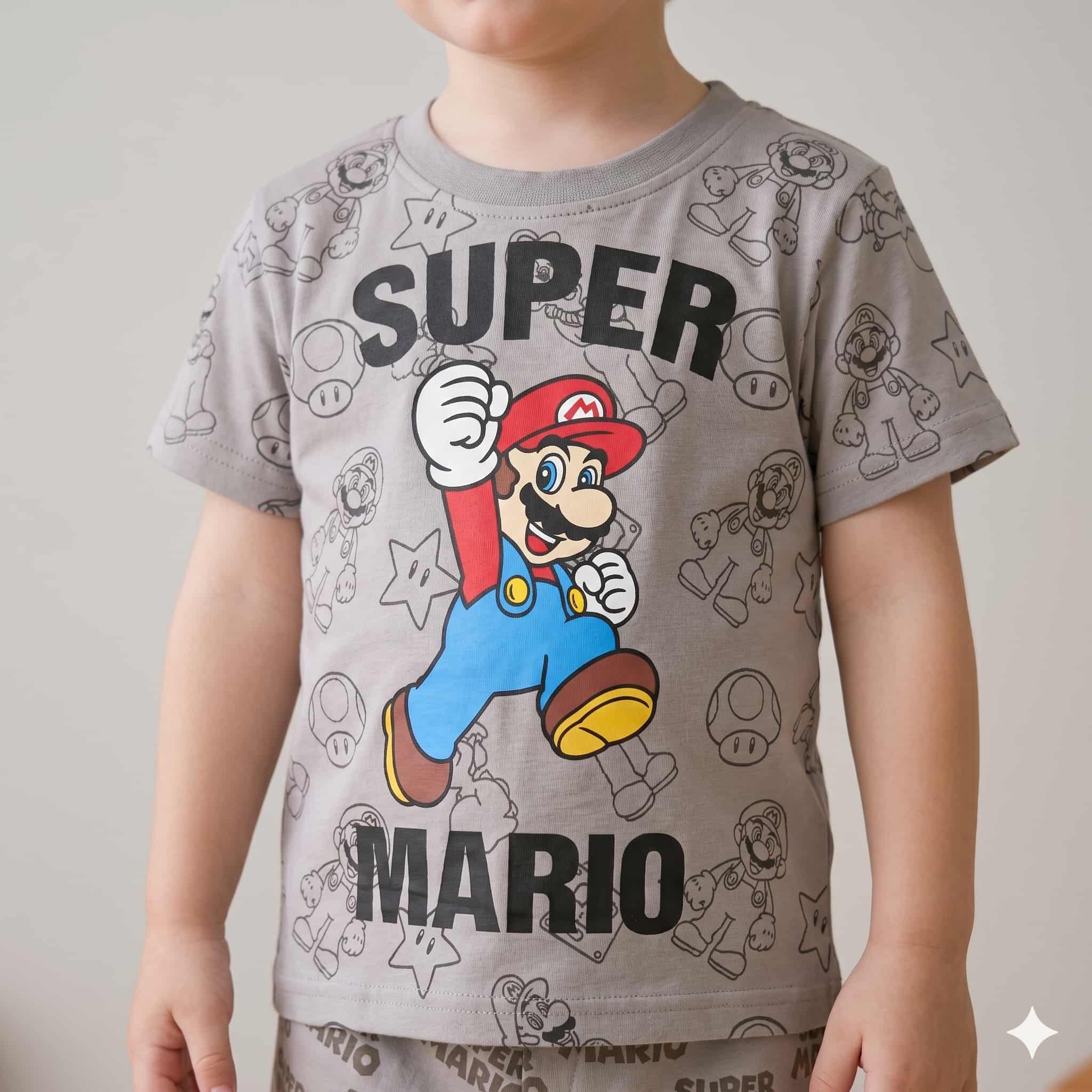 Super Mario Boys Short Set - Grey