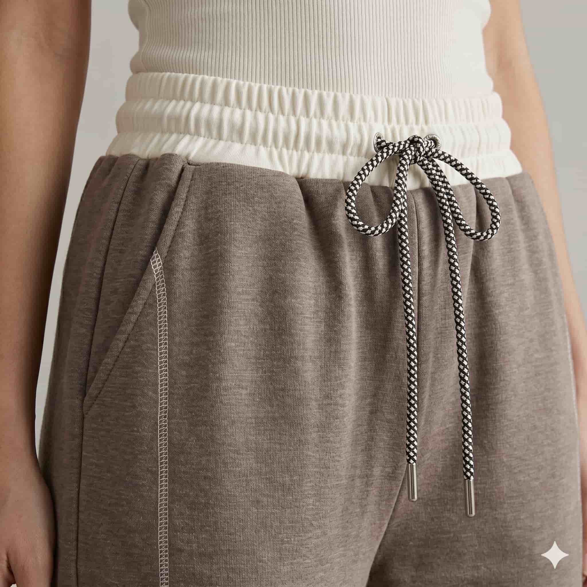 Mocha Contrast Women Pants – Brown