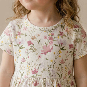Spring Bloom Girls Frock - Cream