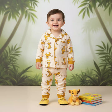 Simba Baby Boy Button Pajama Set- Yellow