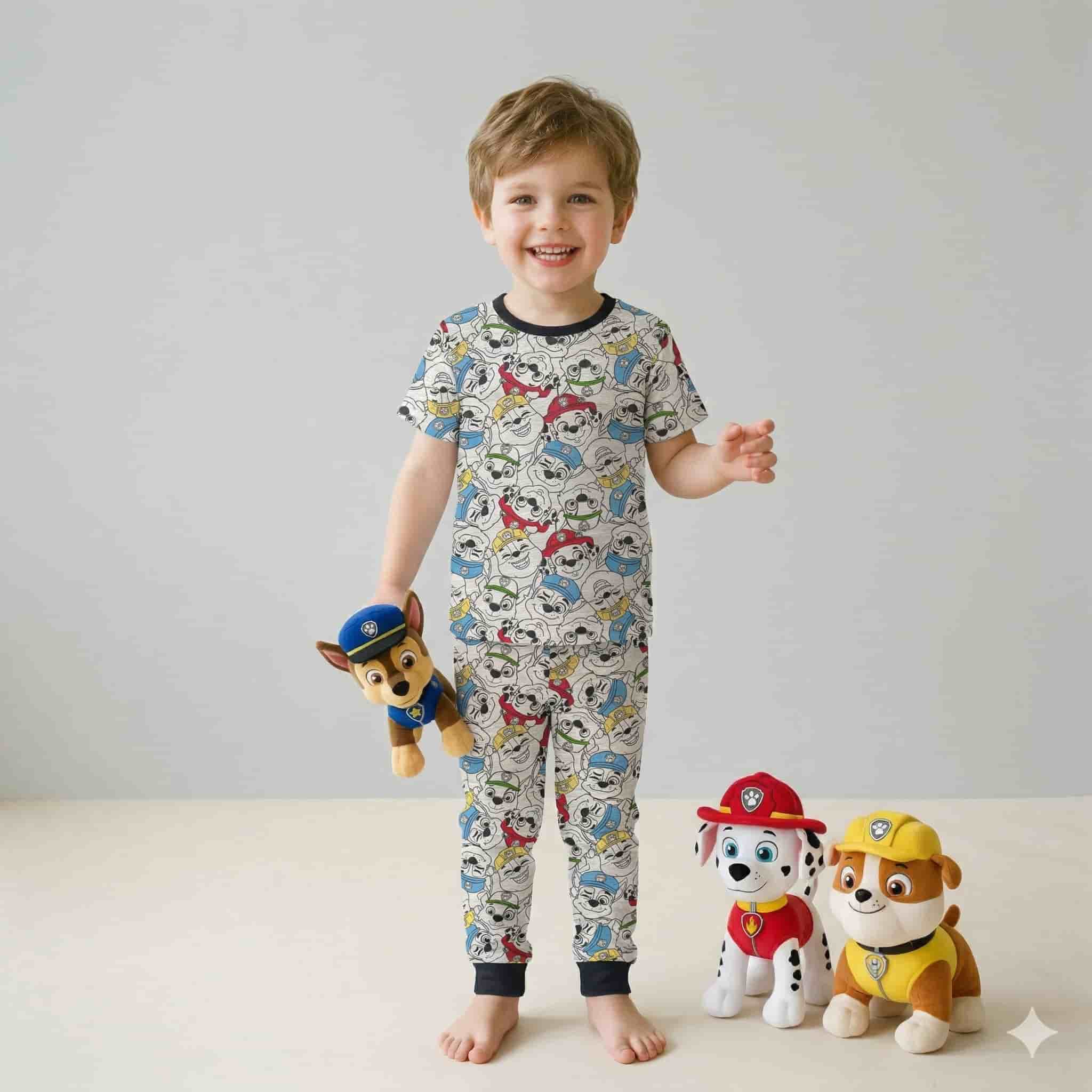 طقم بيجاما أولادي نصف أكمام Paw Patrol - رمادي
