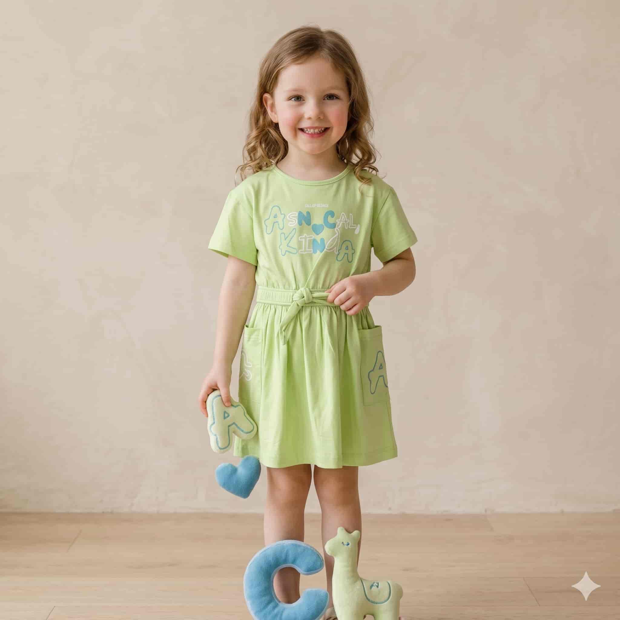 Fresh Spirit Girls Frock Set - Green
