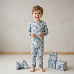 Gamer Boys Full Sleeves Pajama Set - Grey