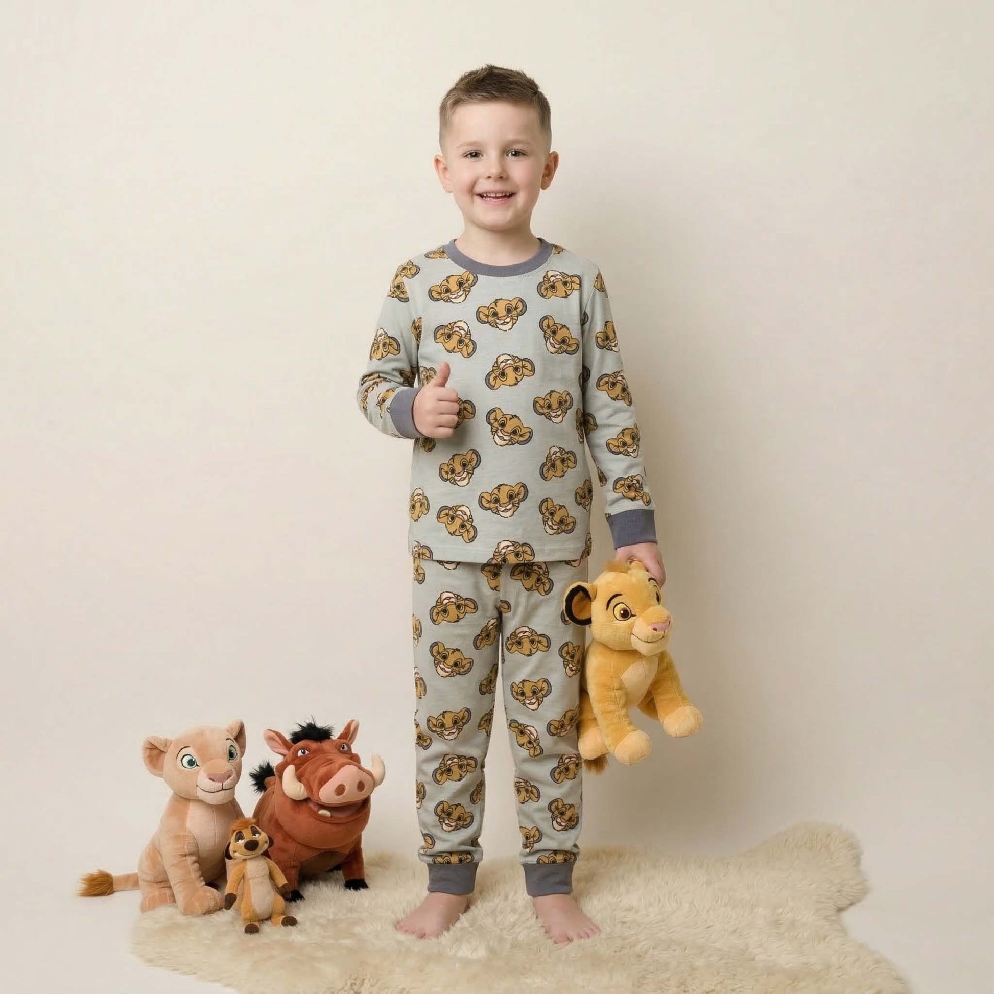 Simba Boys Full Sleeves Pajama Set - Grey