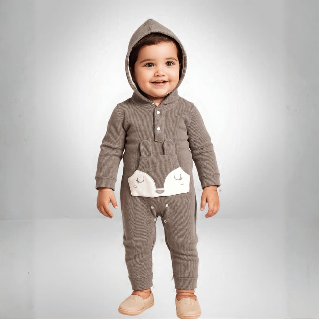 Cute Hedge Baby Boy Bodysuit- Grey