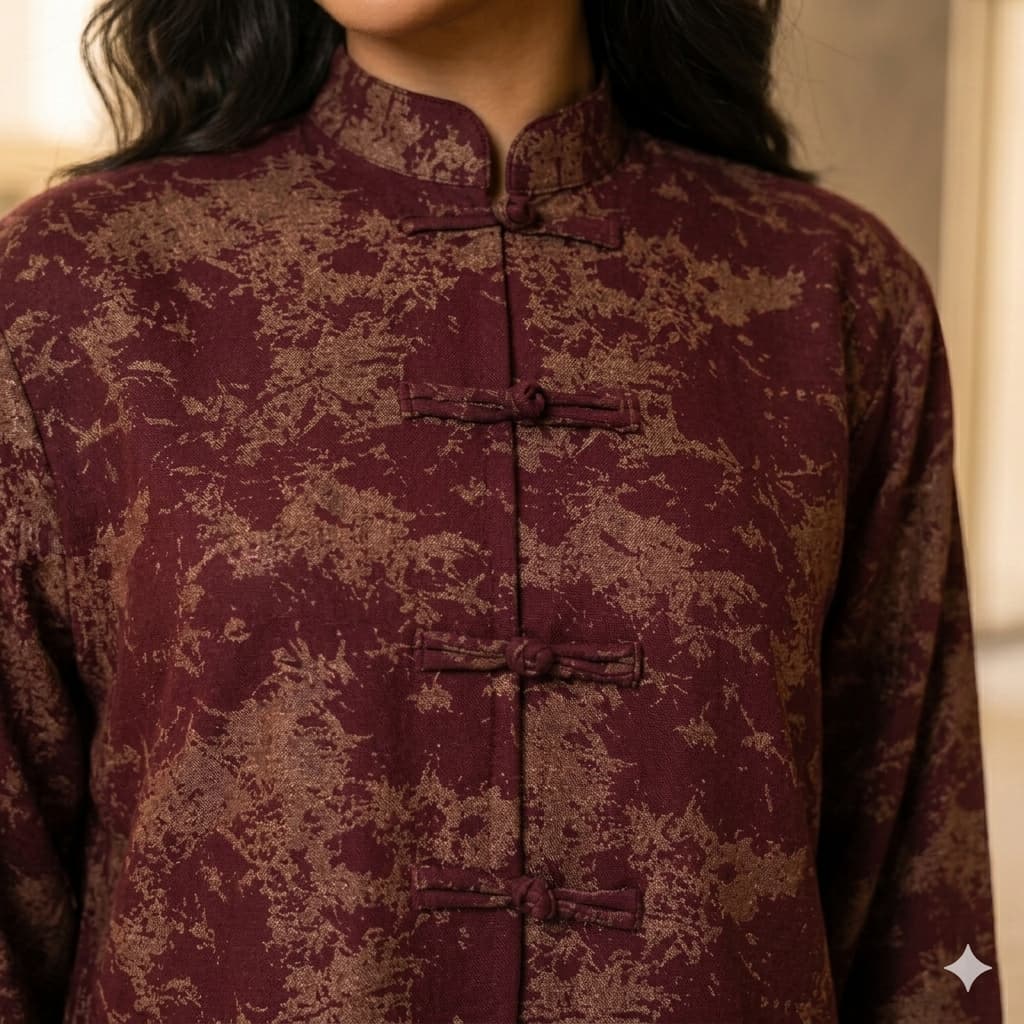 Gilded Crimson Women Full Sleeves Co ord Set - Maroon