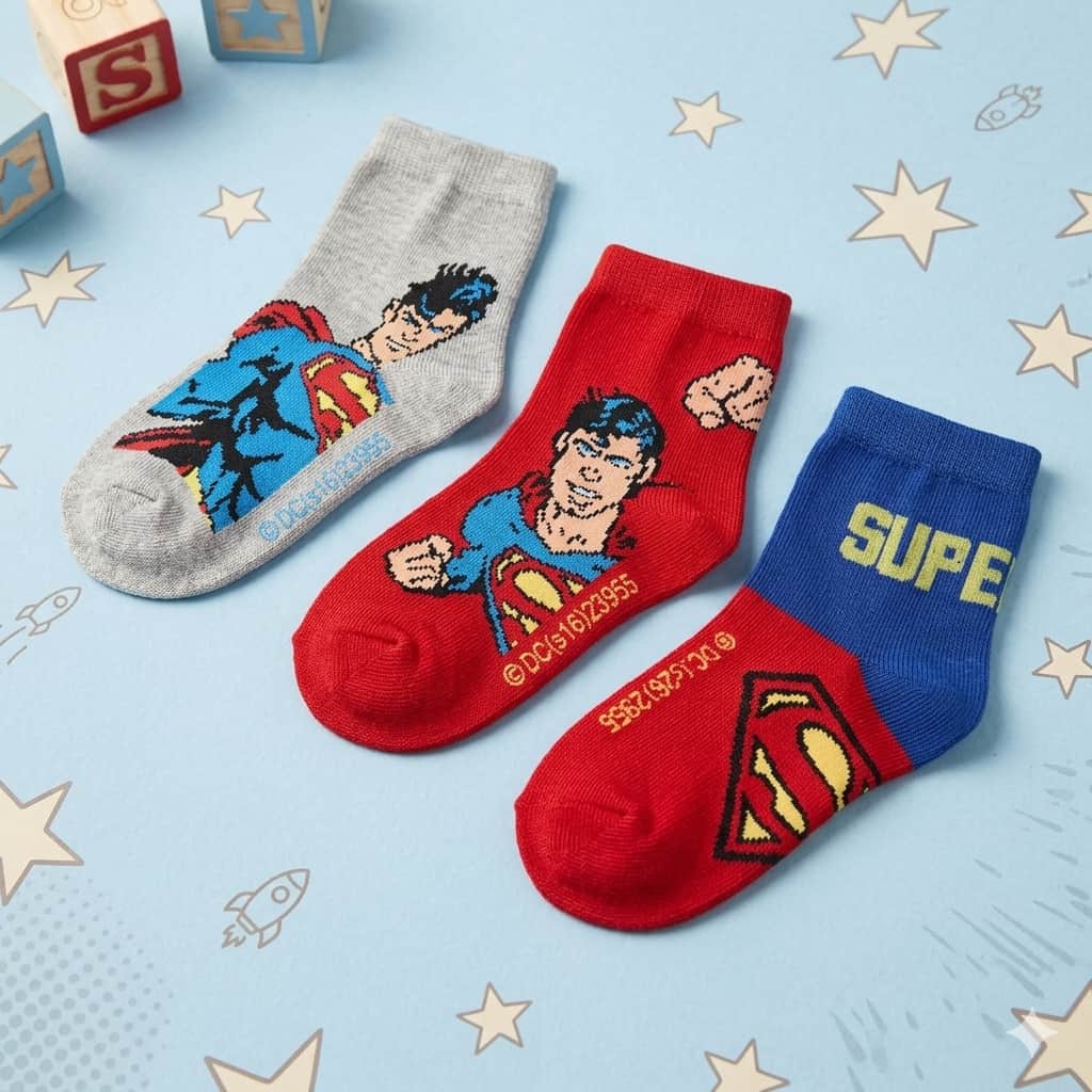 Super Man Summer socks (Pack of 3)