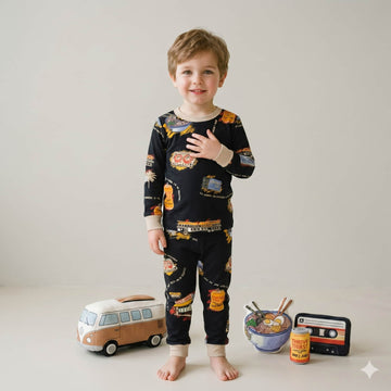 Urban Chill Boys Full Sleeves Pajama Set – Black