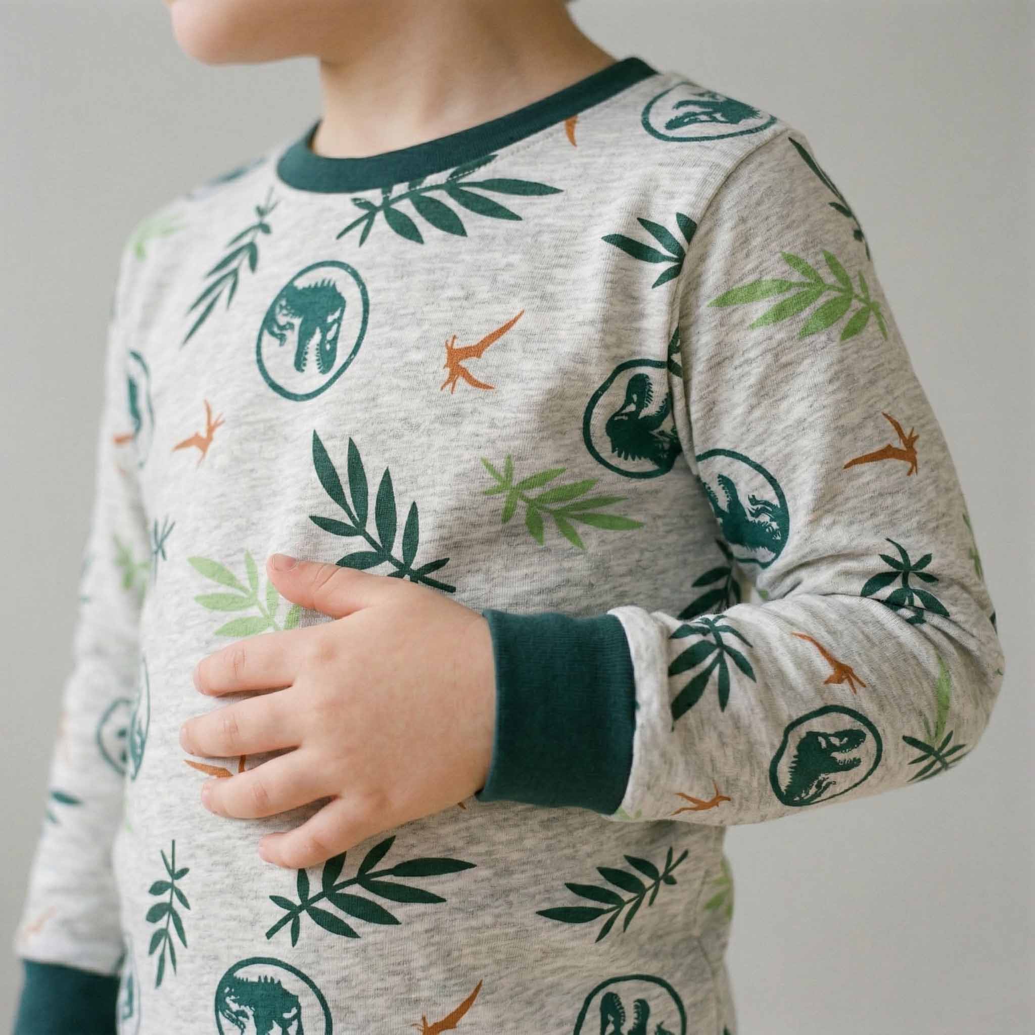 Jurassic Park Boys Full Sleeves Pajama Set - Grey