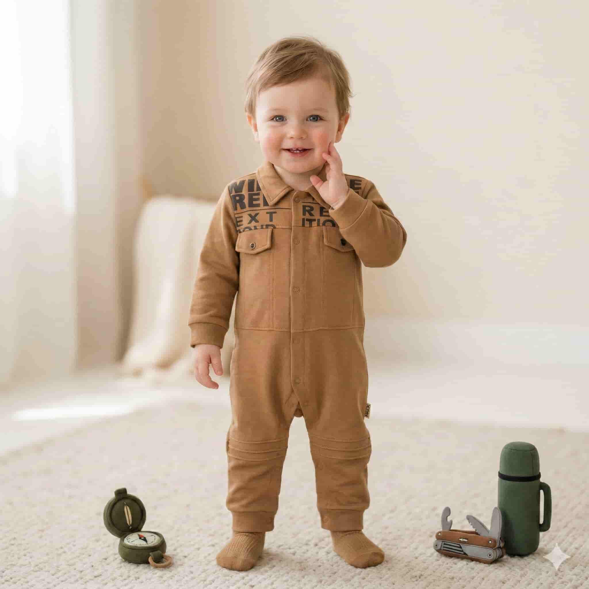 Army Baby Boy Set - Brown