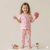 Sweet Treats Half sleeves Girls Button Pajama Set - Pink