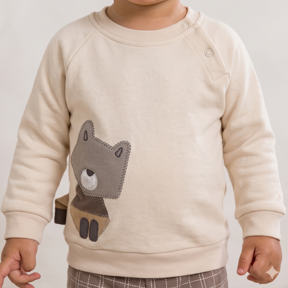Cozy Cub Baby Boys Winter Full Sleeves Pajama Set – Ivory Cream & Mocha Brown