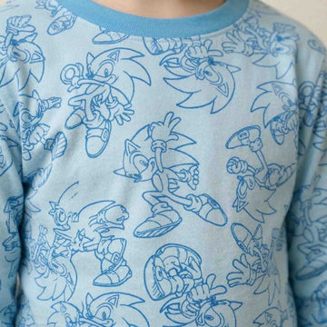 Sonic Boys Full Sleeves Pajama Set - Blue
