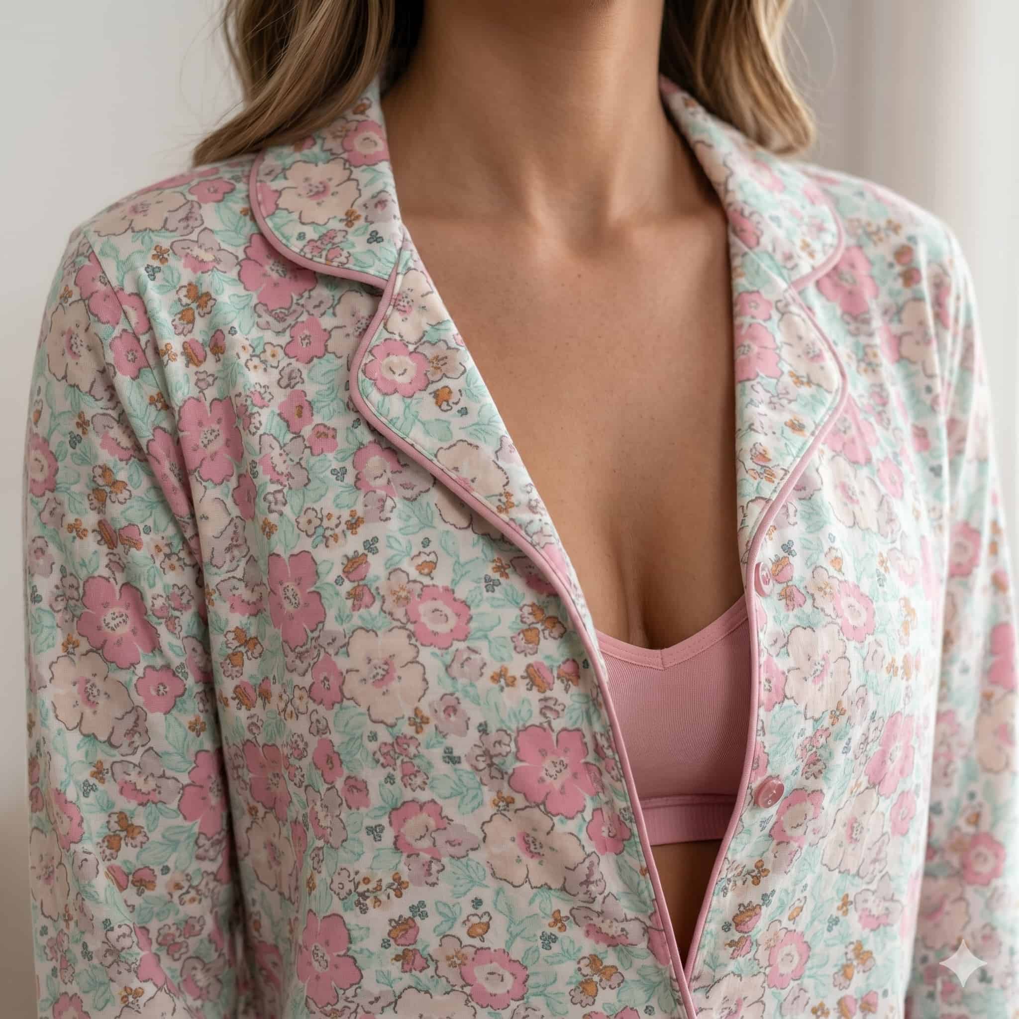 Petal Meadow  Women Full Sleeves Pajama Set - Pink