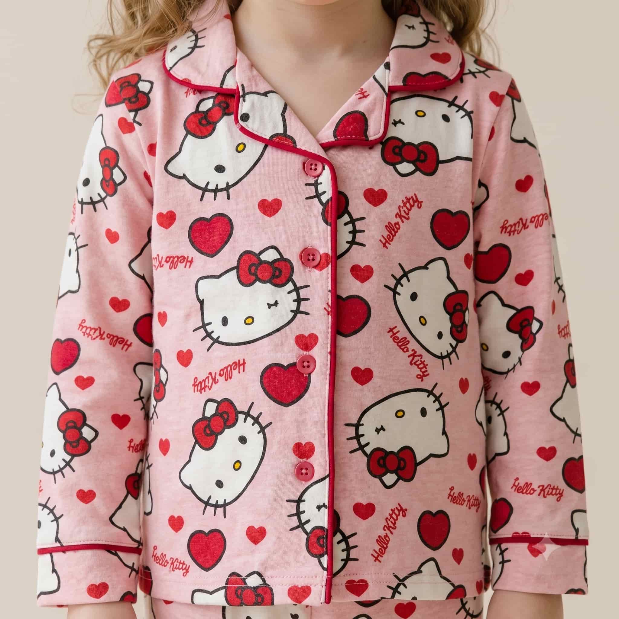 Hello Kitty Girls Full Sleeves Pajama Set – Pink