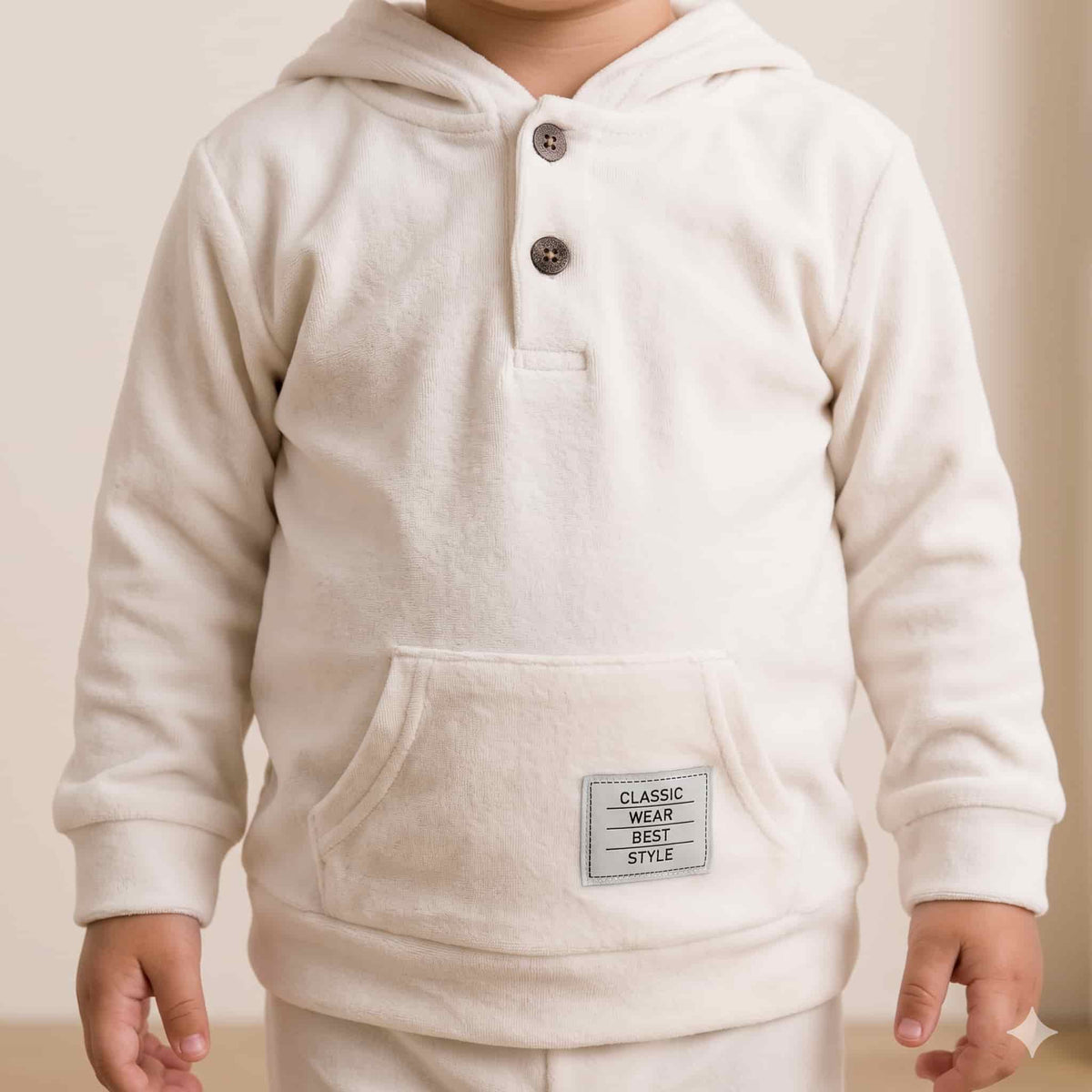 Snug Icon Baby Boys Winter Full Sleeves Pajama Set – Cream White