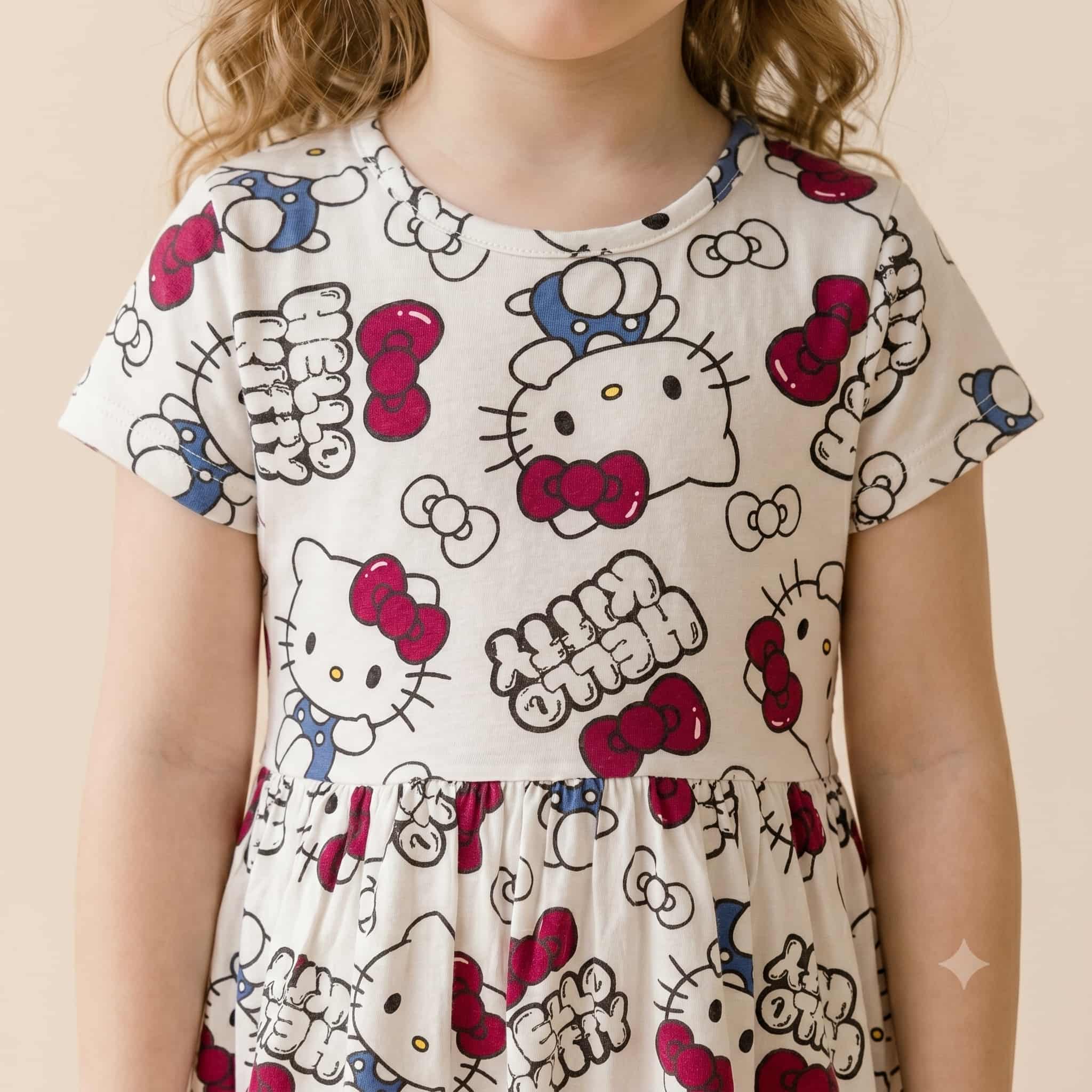 Hello Kitty Girls Frock - Off-White