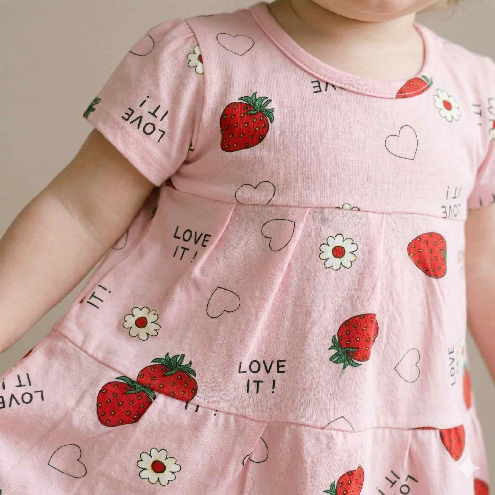 Strawberry Baby Girl Frock - Pink
