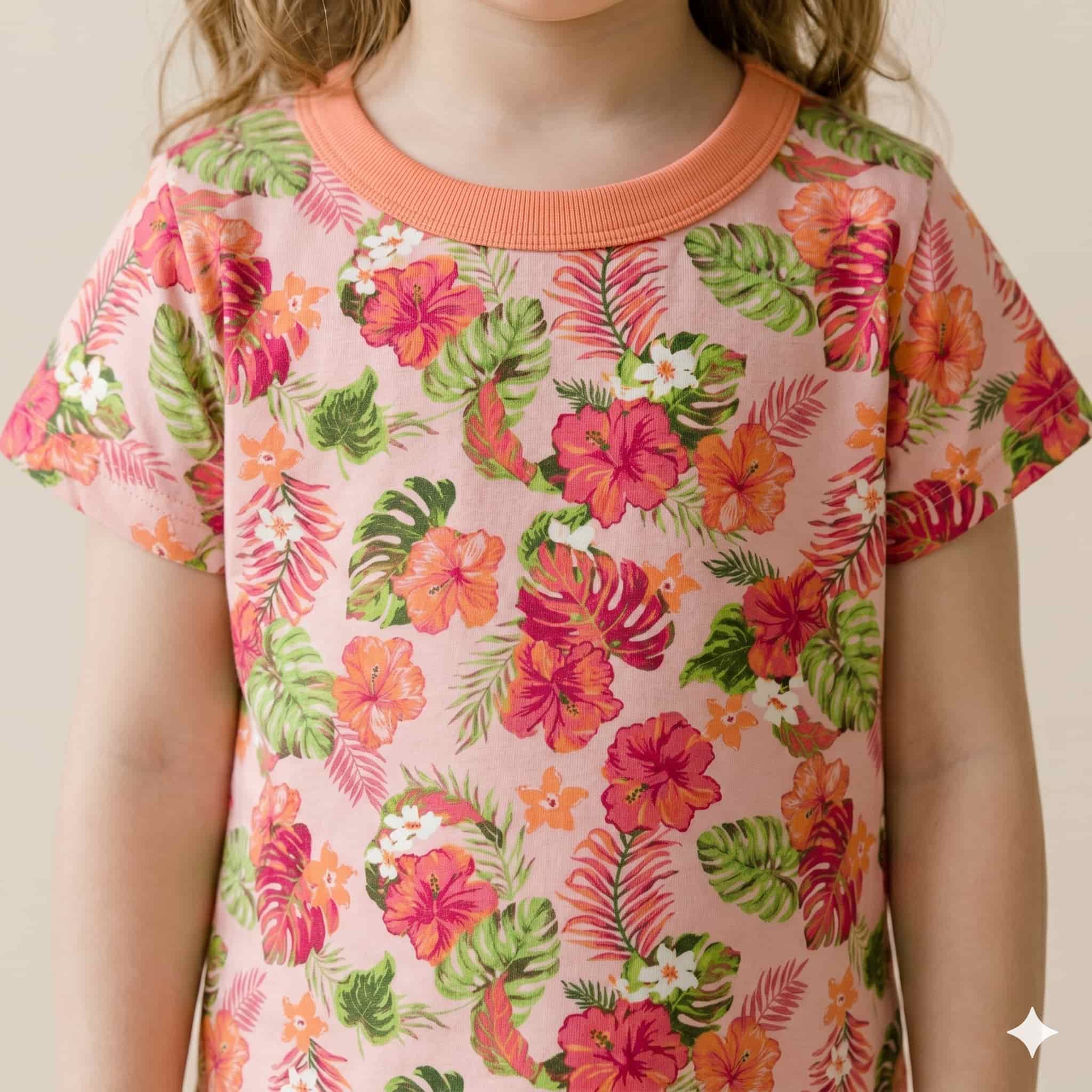 Fruity Floral Girl Half Sleeves Pajama Set - Pink