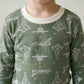 Stellar Voyage Boys Full Sleeves Pajama Set - Green